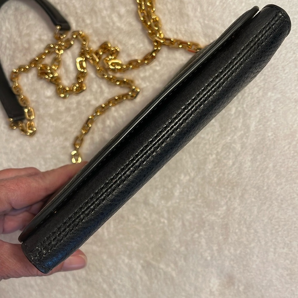 Marc Jacobs Empire City Pebbled Leather Wallet Crossbody Gold Chain No Callouts - Picture 13 of 17